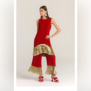 Simon Miller Red and Gold Fringe set